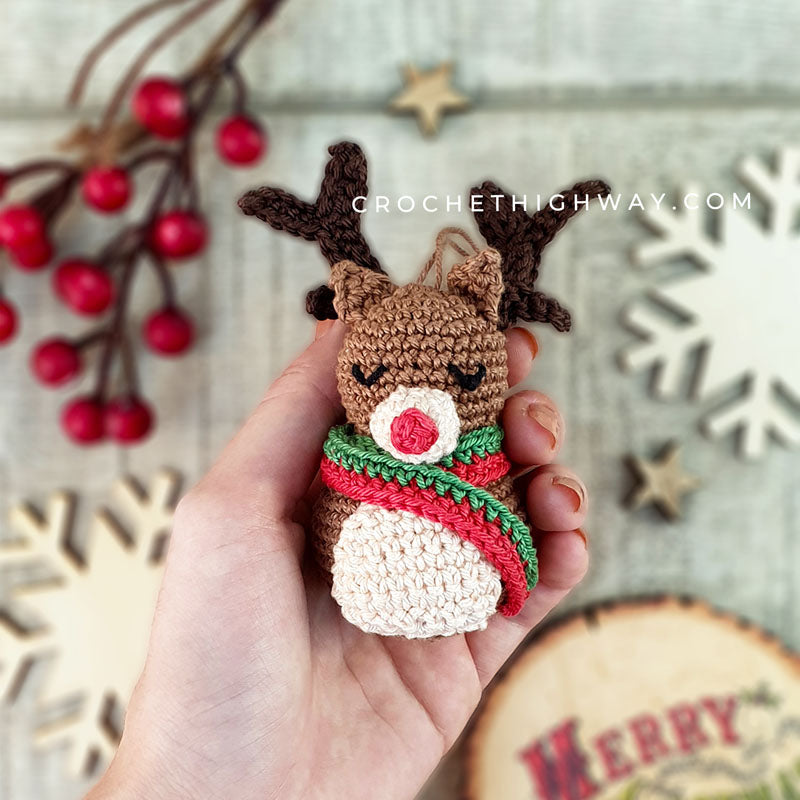 Rudolf Amigurumi Christmas Ornament