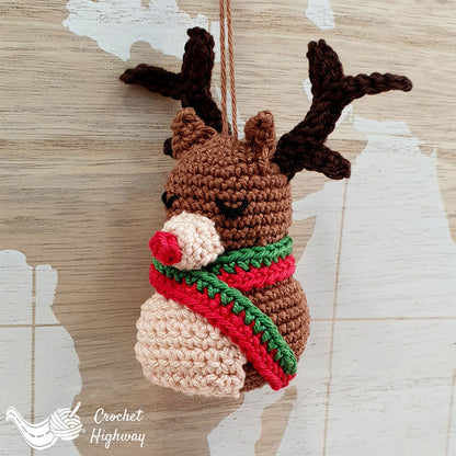 Rudolf Amigurumi Christmas Ornament