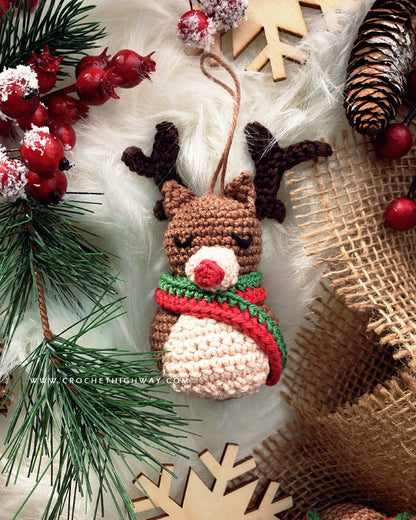 Rudolf Amigurumi Christmas Ornament